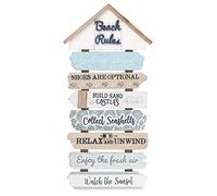 Sil Interiors Seaside Beach Rules Saying Wall Plaque24x51x2cm