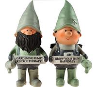 SiL Interiors Set Of 2 Mr And Mrs Potting Gnome - Gardening Therapy/Grow Happiness