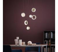 Sil-Lux Yo-Yo LED pendant light, 6-bulb, black/gold