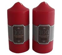 SIL 16x7cm 50 Hour Overdipped Church Pillar Votive Wax Candle Red