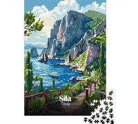 Sila Italy Landscape Jigsaw Puzzle 1000 Pieces, Continental Street Poster, Interlocking Paper Pieces, Weekend Hobby for Adults, 52x38cm/1000pcs