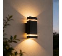 SILAMPDI Outdoor Wall Lights IP65 Waterproof Outside Lights GU10 Outside Wall Lights Aluminium Up Down Lights Mains Powered for Porch, Gardern, Balcony, Courtyard