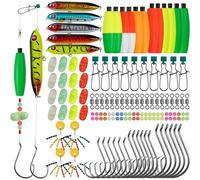 SILANON Catfish Rig Tackle Making Kit,135pcs Catfishing Tackle Accessories with Catfish Floats Catfish Hooks Swivels Fishing Rattles Bells Beads Bobber Stoppers Catfishing Gear Equipment