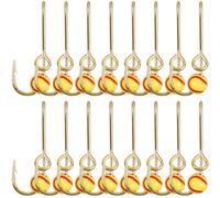 SILANON Fish Hook Hat Clip Fishing Hook Hat Pins,16pcs/Box Fish Hooks for Hat Cap Tie Hat Fishing Hooks Tie Clip Clasp Gold/Black