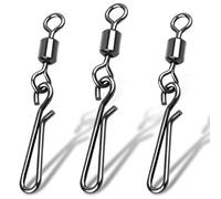 SILANON Fishing Barrel Snap Swivels,Rolling Barrel Swivels with Hanging Snaps Stainless High Strength Fishing Snap Clip Saltwater Freshwater Swivel Snap Fishing Tackle Connector