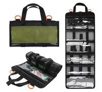 SILANON Fishing Lure Bag, Roll Up Bait Bag with 6 Pockets PVC Protective Lure Cover Durable Waterproof Fishing Tackle Storage Bag Fishing Lure Wraps for Soft Plastic Trolling Lure Tackle Box