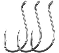 SILANON Octopus Fishing Hooks-120pcs Barbed Baitholder Hooks High Carbon Steel Offset Circle Octopus Hooks Extra Sharp Jig Fish Hooks for Freshwater Saltwater Size 8-6/0