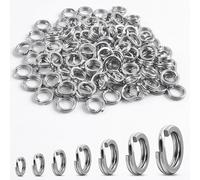 SILANON Stainless Steel Lure Rings Solid Rings Snap Rings Connectors Hyper Wire Flatten Heavy Duty Saltwater