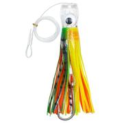SILANON Trolling Lures Saltwater,6 Inch Offshore Big Game Trolling Lures Skirted Deep Sea Fishing Lures Set for Mahi Tuna Marlin Wahoo Rigged with Leader Squid Skirts Hook