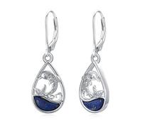 SILBAZ Animal Earrings for Women Rabbit/Axolotl/Highland Cow/Puffin/Dolphin Earrings Cute Animal Jewelry Valentine's Day Mother's Day Gift for Lover Girlfriends Mom, Copper, Lapis Lazuli