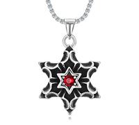 SILBAZ Viking Necklace for Men Stainless Steel Viking Nordic Compass Celtic Knot Spear Point Arrowhead Axe Pentagram Star of David Fish Hook Viking Rune Trident Anchor Moon Amulet Jewelry Stainless