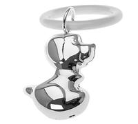 SILBERKANNE Children's Rattle with Teething Ring Length 7 cm Premium Silver Plated Elegant Silver Plated in Top Work