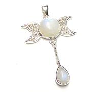Silberschmuck - BG Silver Moonstone Pendant with Sterling Silver Power of the Moon Pendant