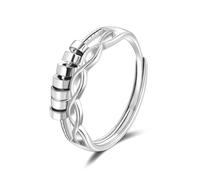 SILBERTALE 925 Sterling Silver Fidget Ring Anxiety Rings for Women Adjustable Infinite Thumb Ring Stress Rings