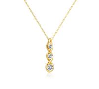 SILBERTALE 925 Sterling Silver Mother Daughter Necklace Interlocking/Infinity/DNA Spiral Pendant with Cubic Zirconia Adjustable Chain Best Gift for Mum/Daughter on Mother's Day/Birthday/Anniversary