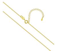 SILBERTALE 925 sterling silver, thin necklace, 1 mm wide, curb chain, silver/gold, adjustable silver chain, length 40-60 cm, 55+5 Zentimeter