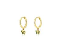 Silbertale 925 Sterling Silver Tiny Butterfly Green Cubic Zircon Dangle Hoop Earrings Cartilage and Helix Hoop Hinged Sleeper with Charms For the Women