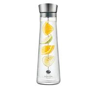 SILBERTHAL Glass Bottle with Pouring Lid 1L - Removable Infuser - Detox Infused Water Jug - Dishwasher Safe