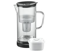 SILBERTHAL Glass Water Filter Jug 2.7L, Compatible with Brita Maxtr Reduces Limescale, Chlorine and Heavy Metals, 4 Stage Activated Carbon Filter, 3L Capacity, Borosilicate Glass