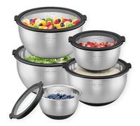 SILBERTHAL Stainless Steel Kitchen Bowl Set - Salad Bowl with Airtight Lid - Stackable and Non-Slip