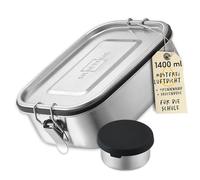 SILBERTHAL Stainless steel lunch box with compartments - Large lunch box 1400ml for adults - Leak-proof - with extra container for sauces and dips…