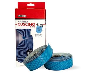 SILCA Nastro Cuscino Bike Handlebar Tape, Cyan Blue 3.75mm - Extra Thick Bike Bar Tape, Comes with Aluminum End Plugs & Installation Kit - Durable, Comfortable, and Vibration-Damping