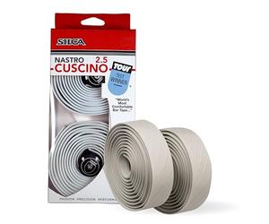 SILCA Nastro Cuscino Bike Handlebar Tape, White 2.5mm - Extra Thick Bike Bar Tape, Comes with Aluminum End Plugs & Installation Kit - Durable, Comfortable, and Vibration-Damping