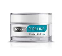 Silcare Pure Line Clear UV Gel Nail Poslih, Acid Free Nails Builder File Off Gel, Clear And Transparent Self Leveling Gel For Both The Nail Plate And Tip (15 Gram)