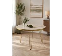 Silchester Light Mango Gold Round Dining Table 4 Seats