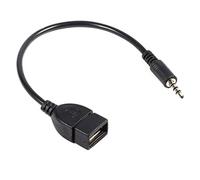 SilcoStar 3.5mm Male AUX Audio Plug Jack to USB 2.0 Type A Female OTG Cable Adopter Converter Cord for Car/Vahicle/VAN/Vehicle - 20cm