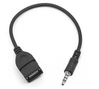 SILCOSTAR AUX to USB Adapter 3.5mm Male Aux Audio Jack Plug to USB 2.0 Female Converter Cord Converter Cable Lead for (Only Use in Car,Truck Vehicle)