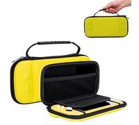 SILCOSTAR Hard Protective Handle Carry Travel Case & 8 Game Cartridges Storage Case Cover For Nintendo switch Lite (Yellow)
