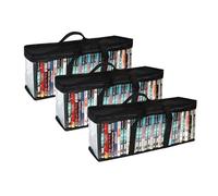 SILD Black Stackable DVD Bags 3 Pack, Hold 120 Movies, Blu-Ray & Games