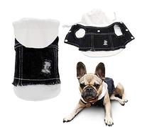 Sild Haustierkleidung, coole Jeansjacke für Hunde aus Blue Denim, Mantel für kleine bis mittelgroße Hunde, klassisches Kapuzenoberteil für Welpen, Vintage-Kleidung in blauer Waschung
