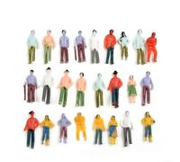 Sileduove 1:75 Scale Railway Train Figures, Mixed Painted People Models for OO Gauge Layouts, DIY Sand Table Scene Decoration Accessories, Plastic Miniature Person Set for Hobbyists(25Pcs)