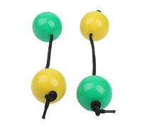 Sileduove 1 Pair Asalato Sand Eggs, African Hand Percussion Shakers for Rhythm & Dance, 5cm ABS Rattle Balls with Adjustable Cord, Traditional World Music Instruments for Kids and(Blue+Yellow)