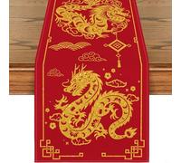 Sileduove 13x72 Inch Chinese Dragon Table Runner, New Year Table Runner Kitchen Decoration Kitchen Dining Table Cover(table runner A)