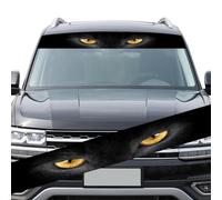 Sileduove 3D Car Windshield Decal Sticker Terror Eye Skull Design Sunshade Graphics for Front Rear Window Auto Decoration PVC Material Black Rubber No (Yellow Eyes)