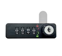 Sileduove 4-Digit Combination Lock, Drawer Turn Lock, Filing Cabinet Lock, Mechanical Rotary Latch for Office Storage, 3-Drawer Secure Fastener, Tamper-Resistant Design, Compact 77x24x16mm(Left Open)