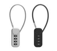 Sileduove 4 Digit Combination Padlock, Wire Lock, Luggage Cord Lock, Anti-theft Security Lock for Gym Locker and Travel Bag, Resettable Code, Zinc Alloy Body, 42x29mm with 125mm Cable,(Silver)