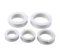 Sileduove 5 Dual-Layer Sink Drain Vents, Flange Covers, Pipe Shields for Kitchen Cabinet, O-Shaped Ventilation Holes to Reduce, Space-Saving White PVC Design, Easy Install, 45/50/60/65/80mm(5)