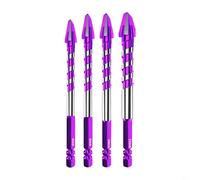 Sileduove 6-12mm Drill Bits Set With Crooked Head And Double U Chip Groove For Smooth And Accurate For Drilling On Tiles And Various Materials(4pcs)