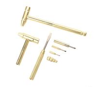 Sileduove 6 in 1 for mini Miniature Copper Hammer and Screwdriver, for mini Multifunction Brass Hammer Slotted Cross Screwdriver Bits Tools, for Watchmakers