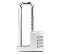 Sileduove Adjustable Cabinet Combination Padlock, Gym Storage Lock, School Locker Security with Extended Shackle, 4-Digit Keyless Code, Thickened Zinc Alloy Body, 7mm Hardened Buckle(Silver)
