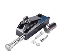 Sileduove Aluminium Alloy Floor Spring Bolt, For Glass And Framed Doors, With Secure Button Latch Mechanism, For Bathroom Shop Garage Entryways(Red bronze)