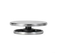 Sileduove Aluminum Alloy Pottery Turntable For Sculpture And Cake Decorating, Double-Sided Rotating Model Base For 360 Degree Viewing, Stable Platform For Artists And Bakers, Silver(25cm（under 15cm）)