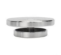Sileduove Aluminum Alloy Pottery Turntable For Sculpture And Cake Decorating, Double-Sided Rotating Model Base For 360 Degree Viewing, Stable Platform For Artists And Bakers, Silver(11cm（under 8cm）)