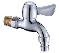 Sileduove Copper Washing Machine Faucet, with Quick Open Fishtail Handle 4 Inch Dual Control Angle Valve, for Laundry Room Bronze(A)