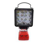 Sileduove Cordless LED Work Light, Outdoor Flood Lamp, Portable Camping Lantern with USB Charge, 90° Bendable Head, 330° Rotating Hook, 16 LEDs 5V 2A, Compatible with 4511396 4511437
