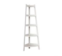 Sileduove Corner Bookshelf, Ladder Shelf, 5-Tier Storage Rack, Industrial Corner Unit, Space-Saving Design, Sturdy Metal Frame, 106x30cm, For Living Room Bedroom Bathroom, PVC Material,